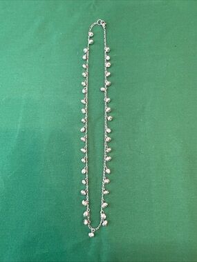 Delicate Silver Crystal Drop Necklace - Sparkling Women's Necklace